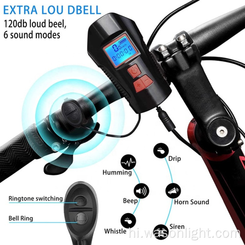 हॉट सेल USB रिचार्जेबल माउंटेन रोड बाइक टेल लाइट और फ्रंट लाइट सेट साइकिल हेडलाइट साइकिल स्पीडोमीटर ओडोमीटर के साथ